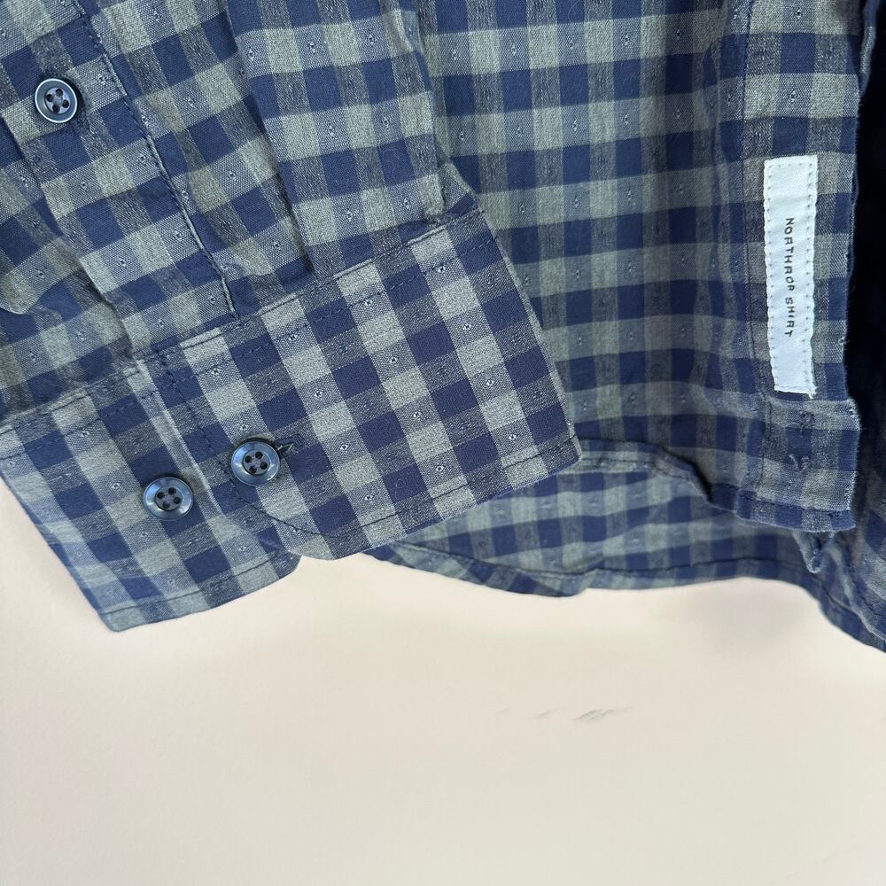Goodfellow Blue Gray Check Plaid Gingham Button Down Shirt XXL Men's - Picture 5 of 8